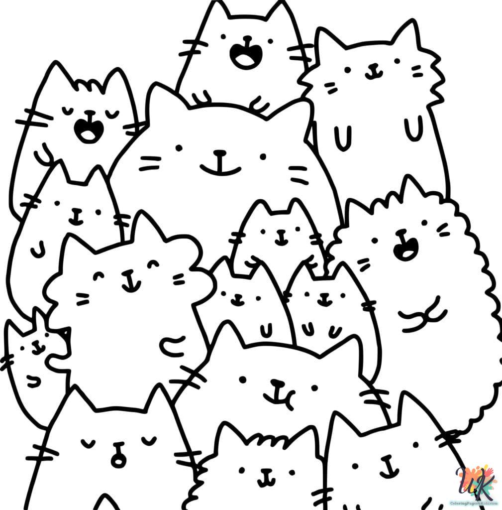 coloriage Pusheen  en ligne pour bebe de 2 ans