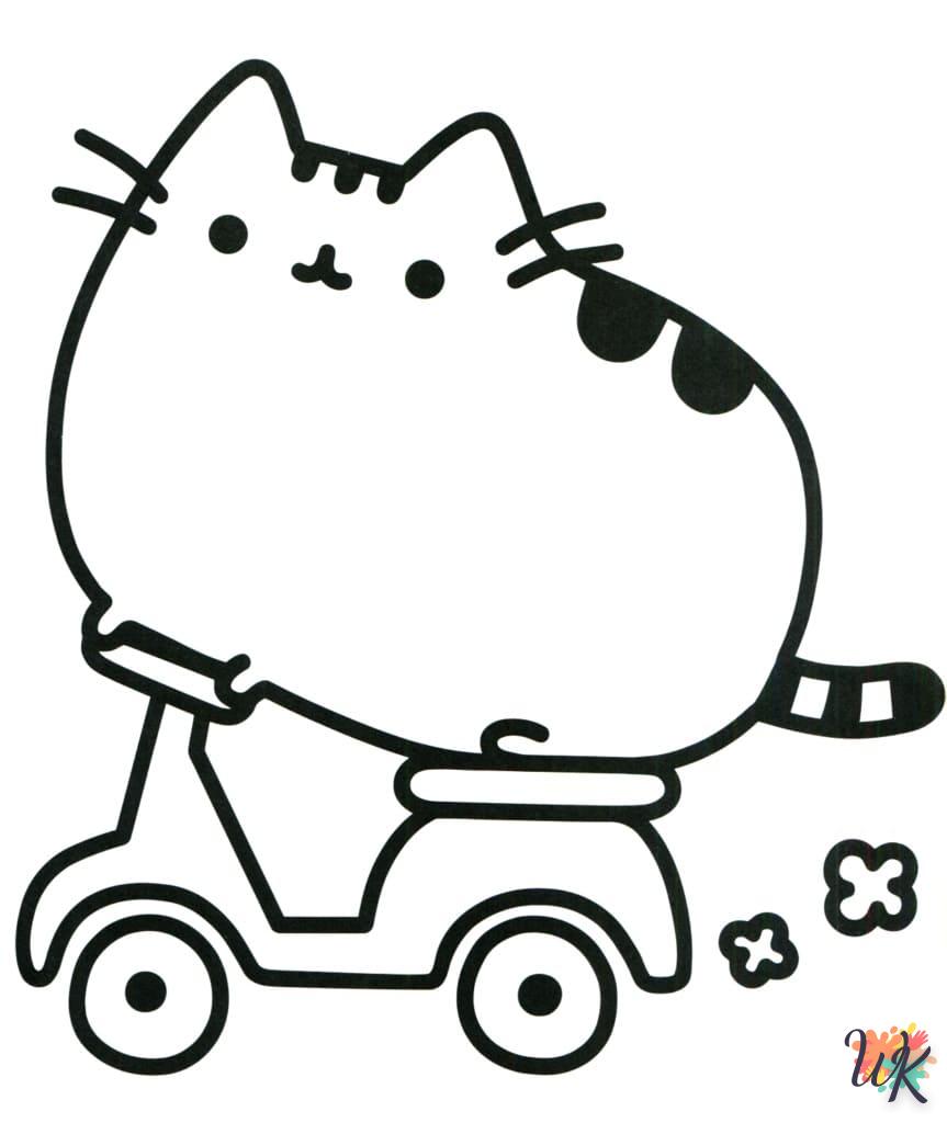 coloriage Pusheen  et decoupage a imprimer gratuit