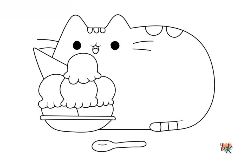 coloriage Pusheen  à imprimer pour enfant de 7 ans