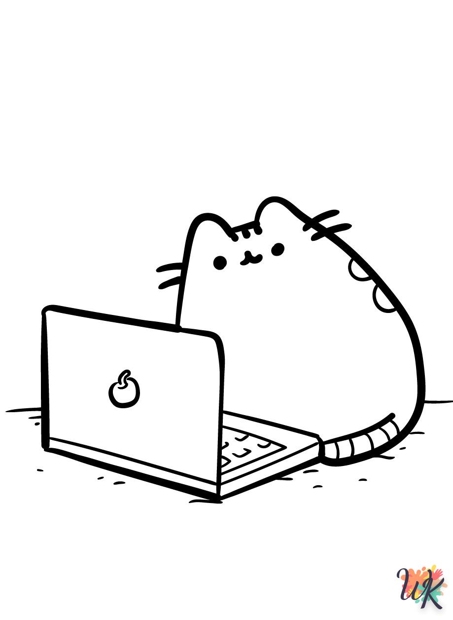 coloriage Pusheen  et decoupage a imprimer gratuit