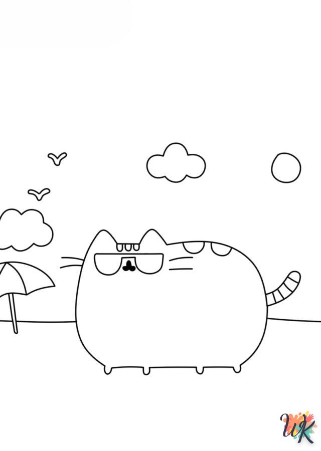 coloriage Pusheen  à imprimer a4