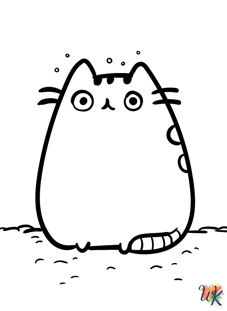 coloriage Pusheen  à imprimer kawaii