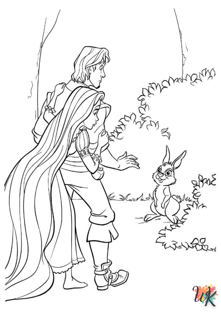 coloriage Raiponce  a imprimer pour enfant de 4 ans