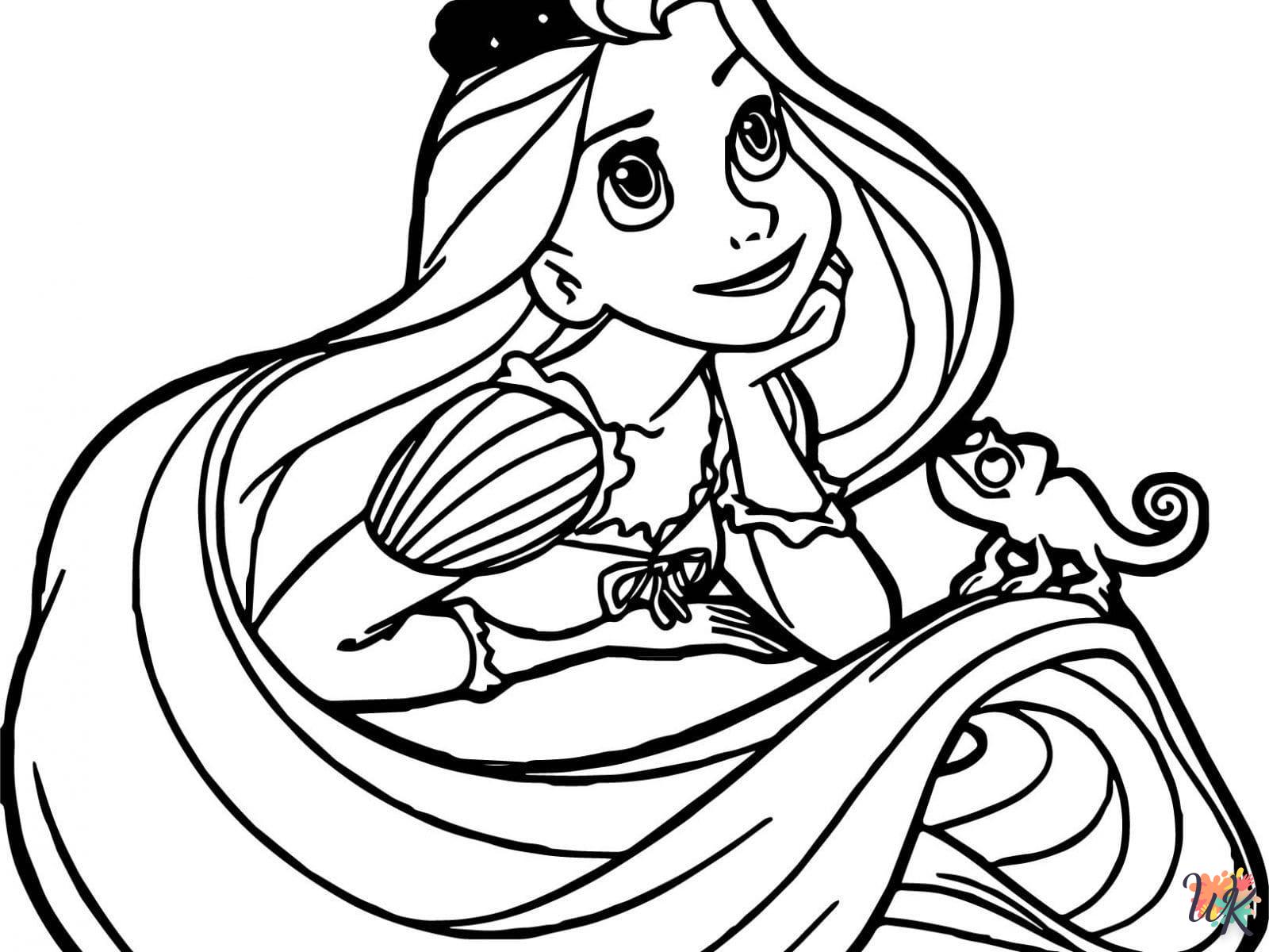 coloriage Raiponce  enfant 5 ans à imprimer