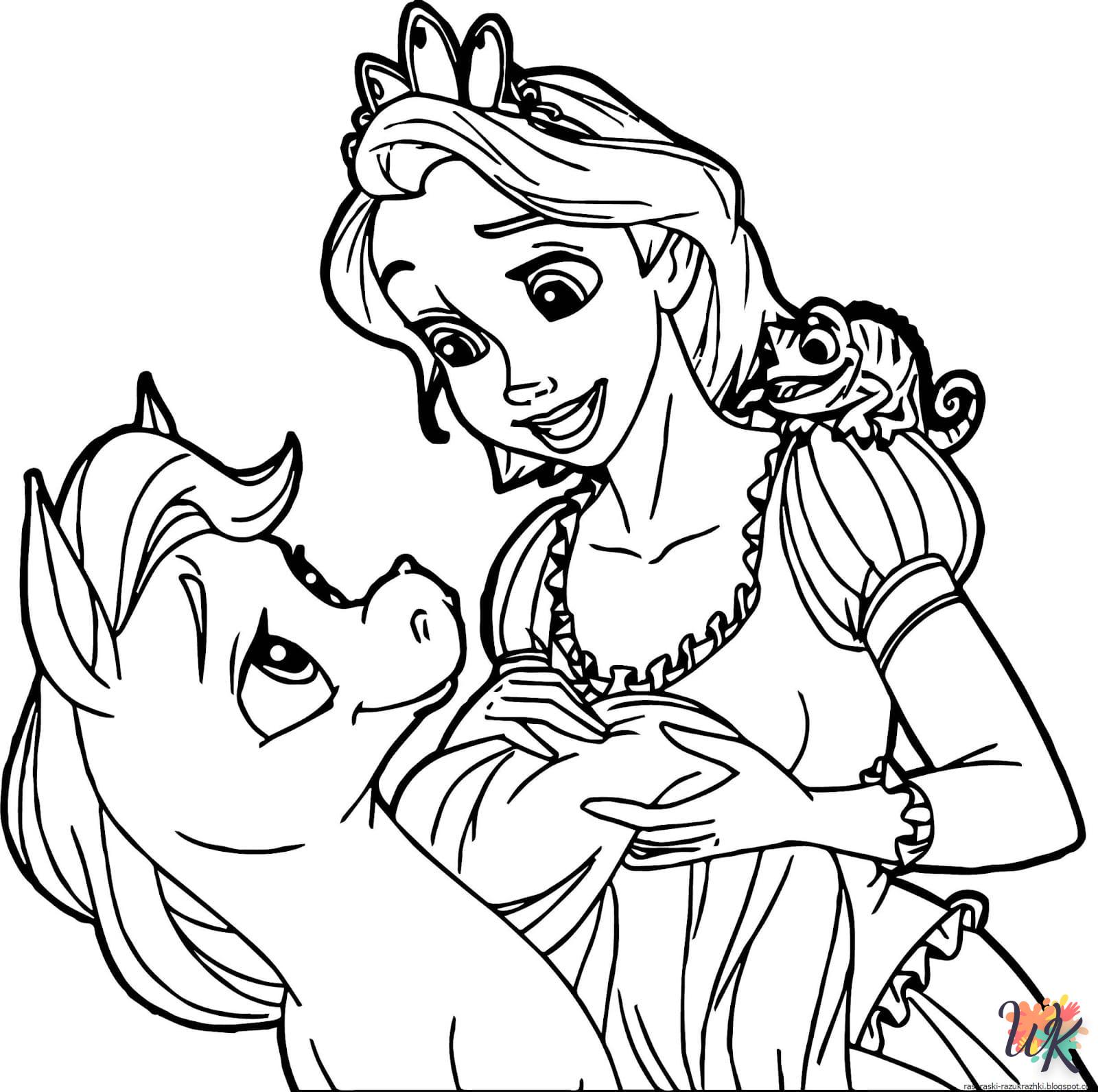 coloriage Raiponce  a imprimer enfant 6 ans