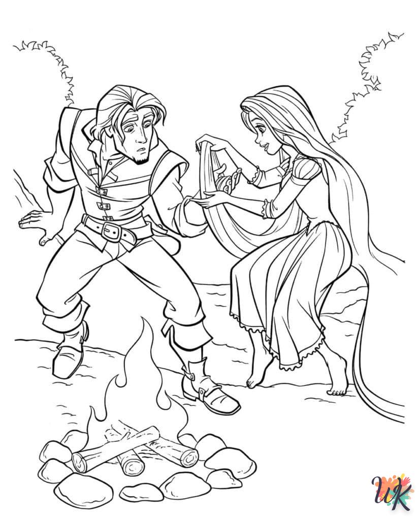 coloriage Raiponce  et découpage à imprimer