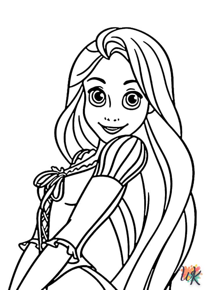 coloriage Raiponce  enfant 6 ans à imprimer