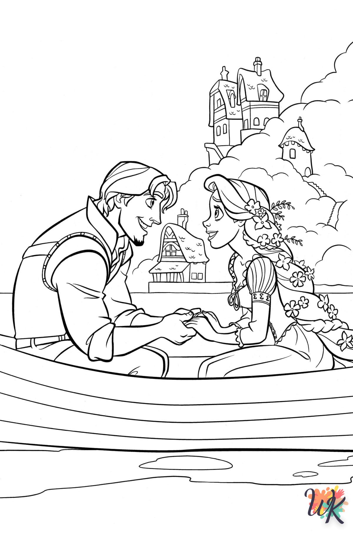 coloriage Raiponce  pour enfant de 2 ans