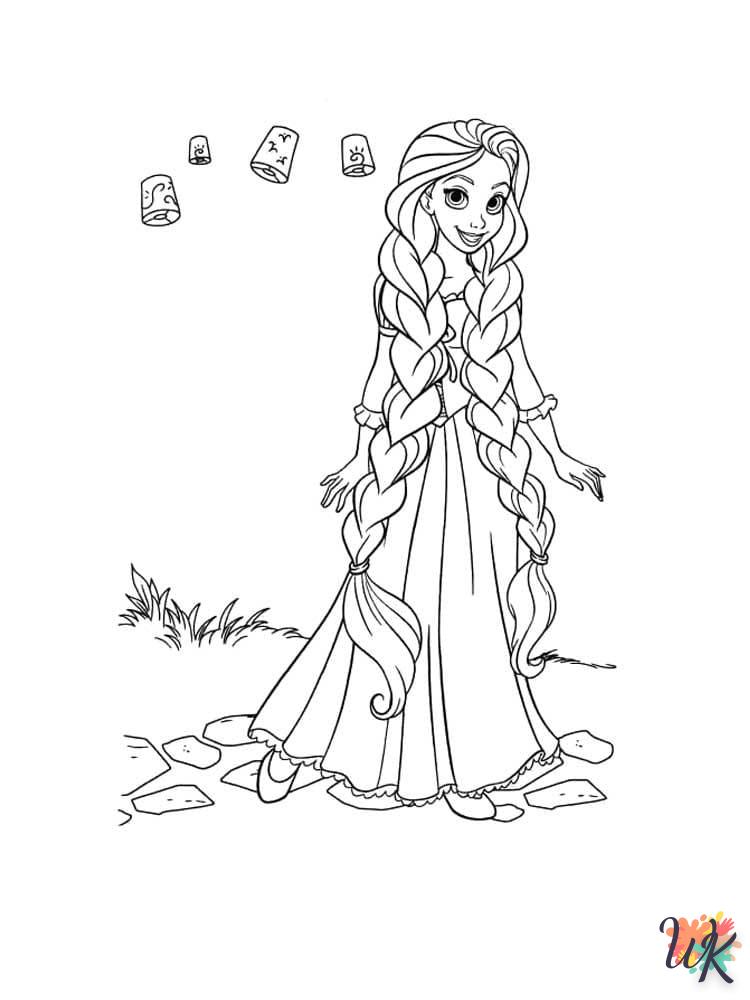 coloriage Raiponce  enfant à imprimer gratuit