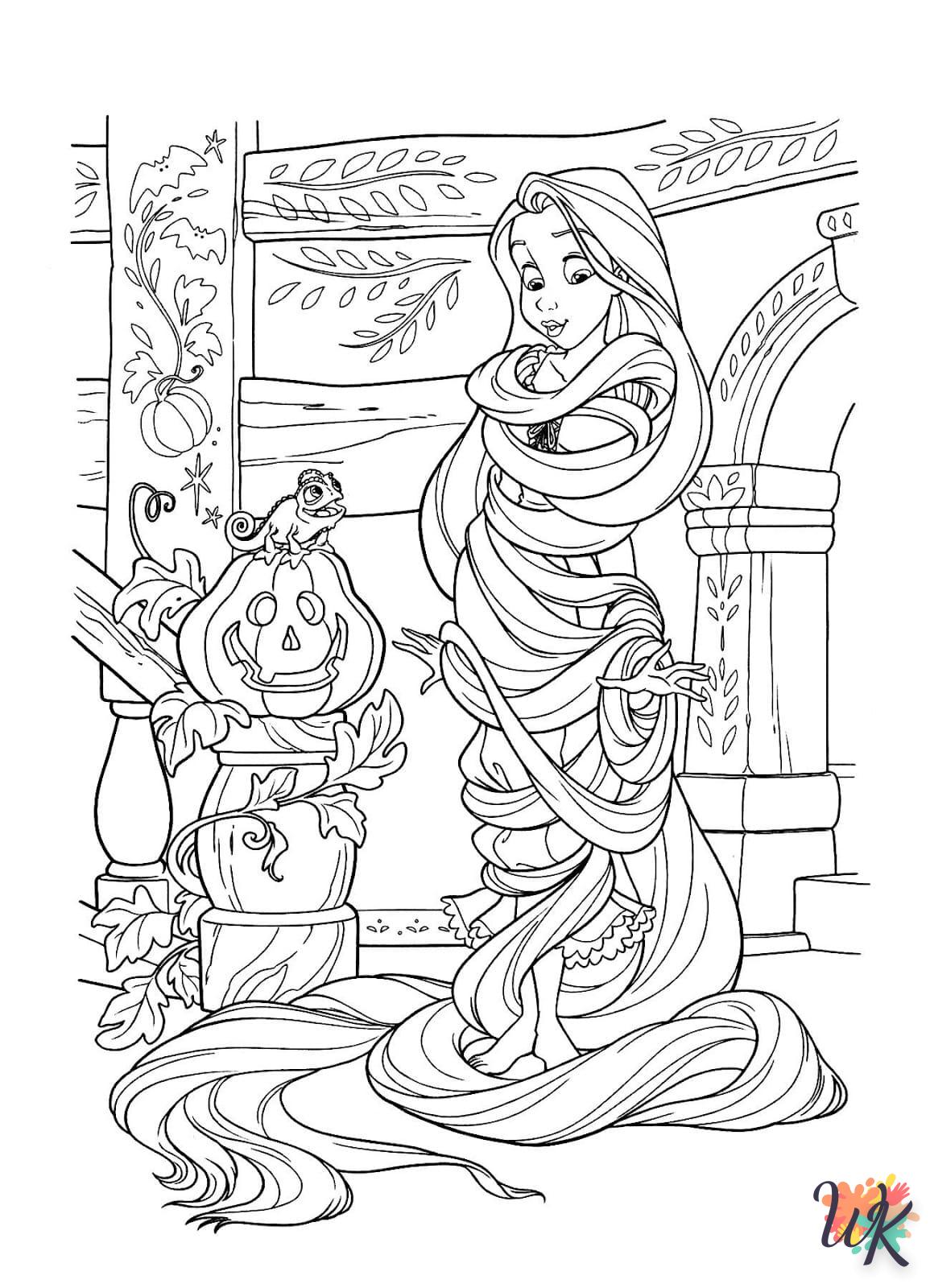 coloriage Raiponce  gratuit pour enfants