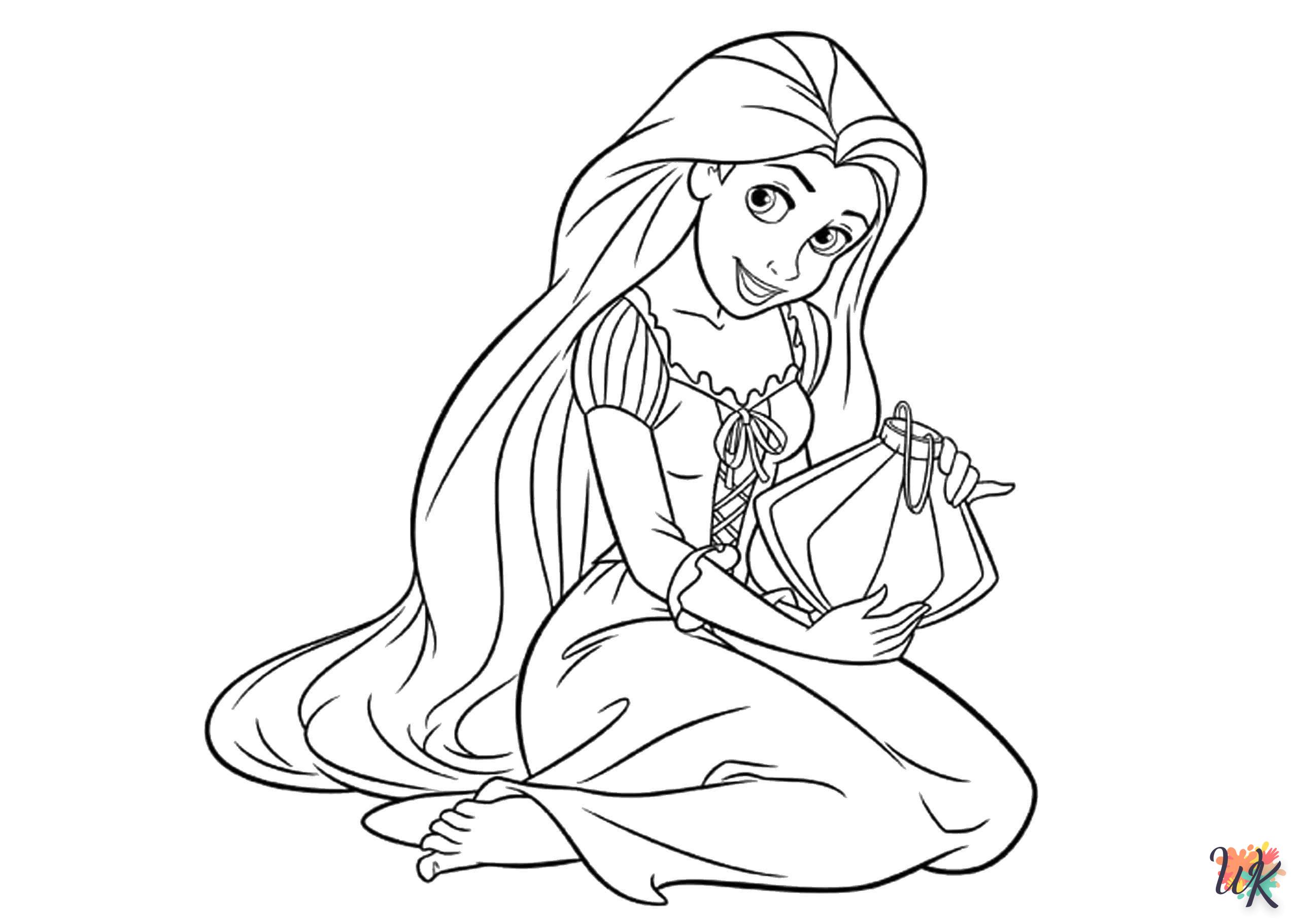 coloriage Raiponce  educatif pour enfant