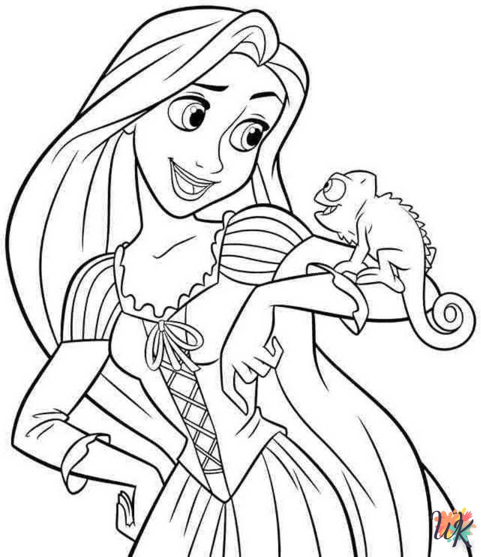 coloriage Raiponce  gratuit pour enfants 1