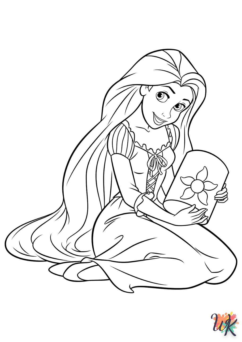 coloriage Raiponce  à imprimer pour enfant de 3 ans 1