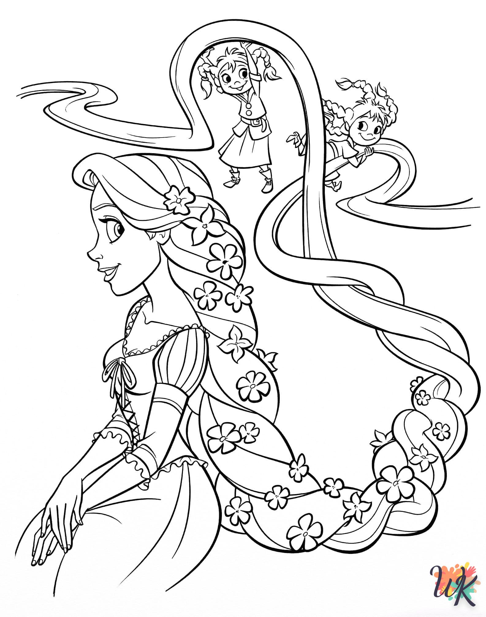 coloriage Raiponce  gratuit en ligne