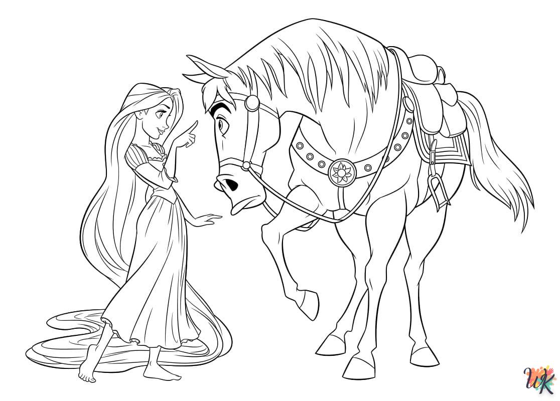 coloriage Raiponce  en ligne pour enfant