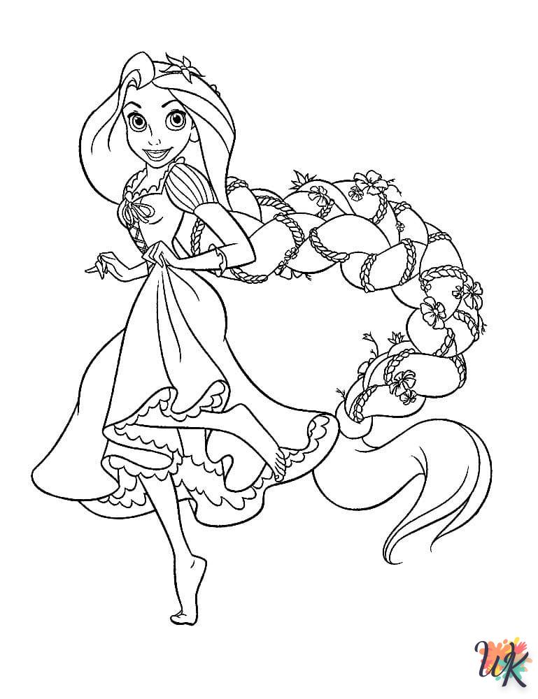 coloriage Raiponce  pour enfant de 4 ans