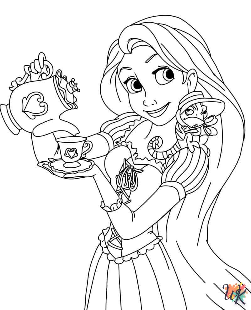 coloriage Raiponce  bebe animaux a imprimer gratuit