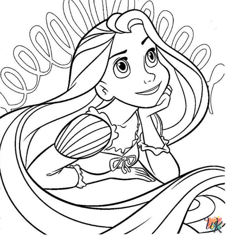 coloriage Raiponce  pour enfants à télécharger