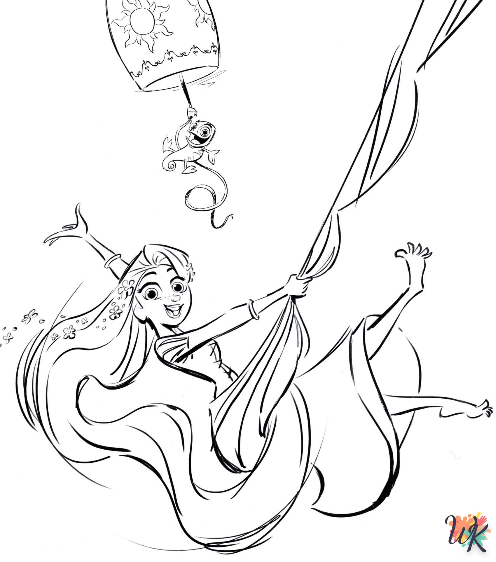 image pour coloriage Raiponce  enfant