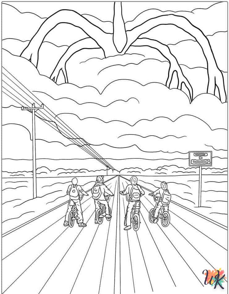 coloriage Stranger Things 5  à imprimer gratuitement pdf