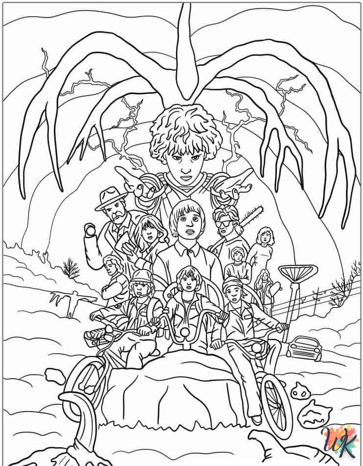 coloriage Stranger Things 5  d'enfant a imprimer