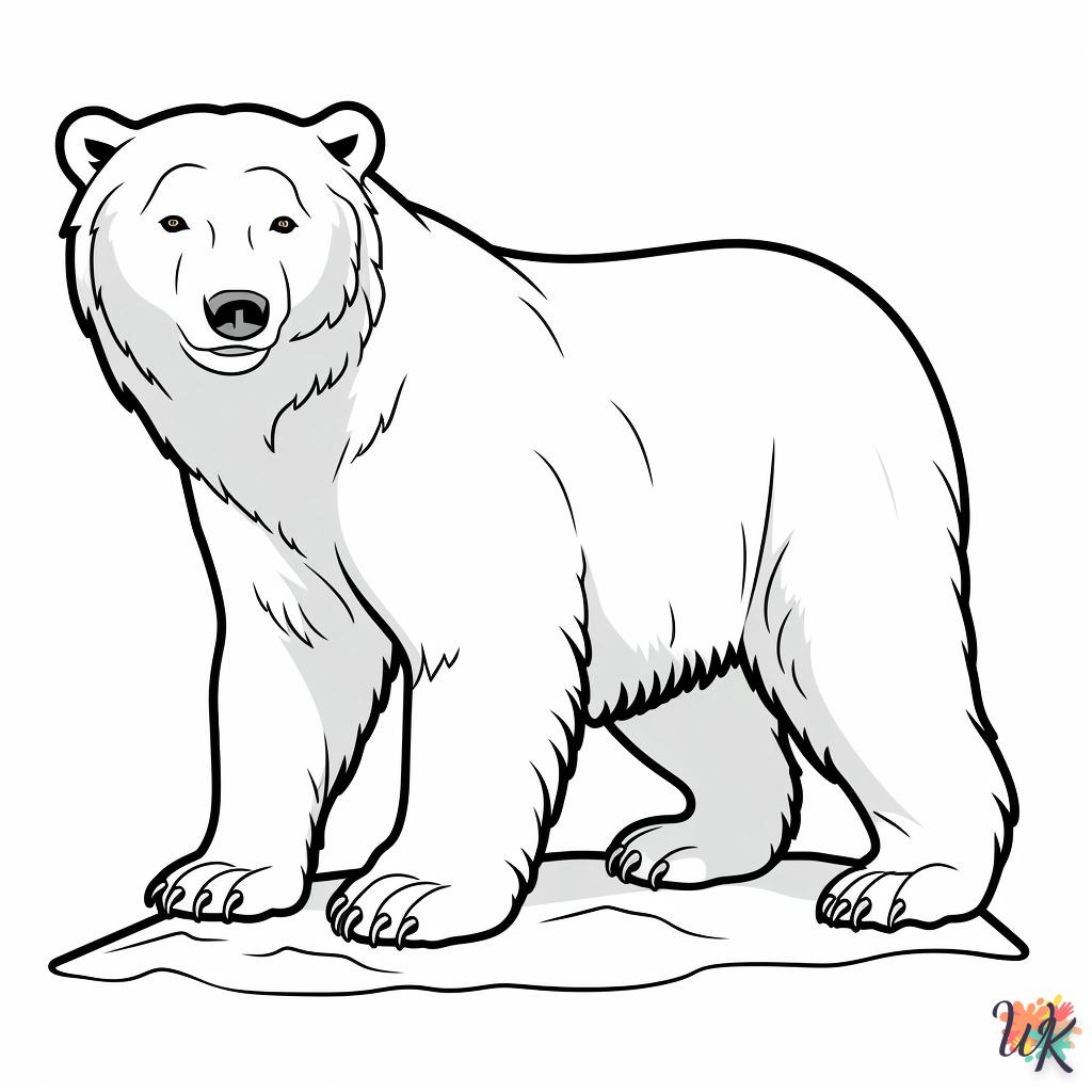 coloriage Ours Polaire  à imprimer pour enfant de 10 ans 1