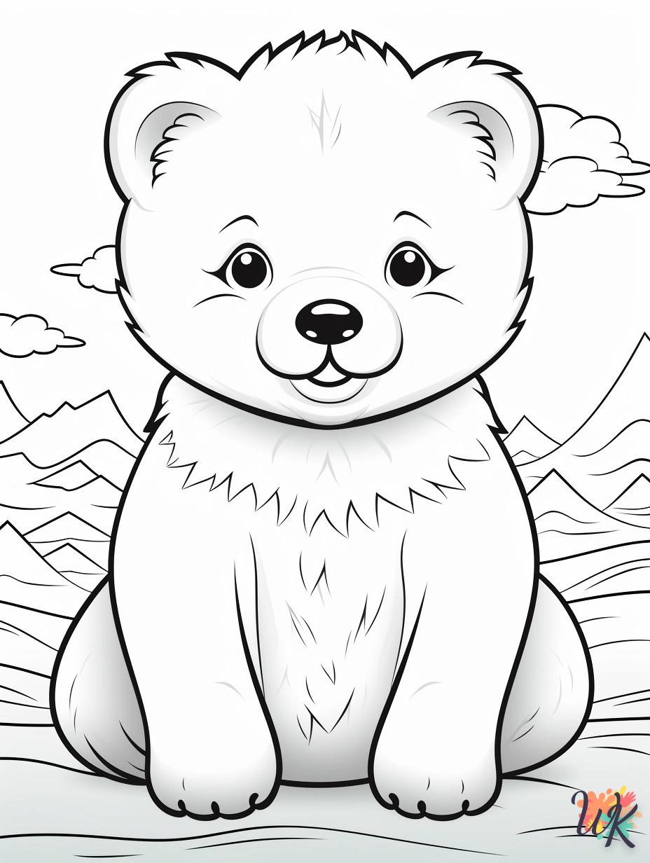 coloriage Ours Polaire  enfant à imprimer pdf