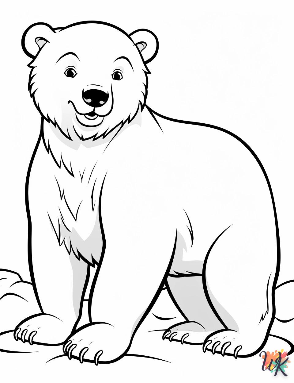 coloriage Ours Polaire  à imprimer pour enfant de 9 ans