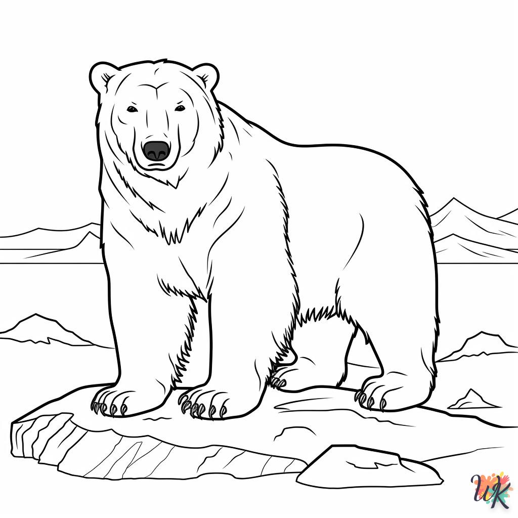 coloriage Ours Polaire  licorne en ligne gratuit à imprimer