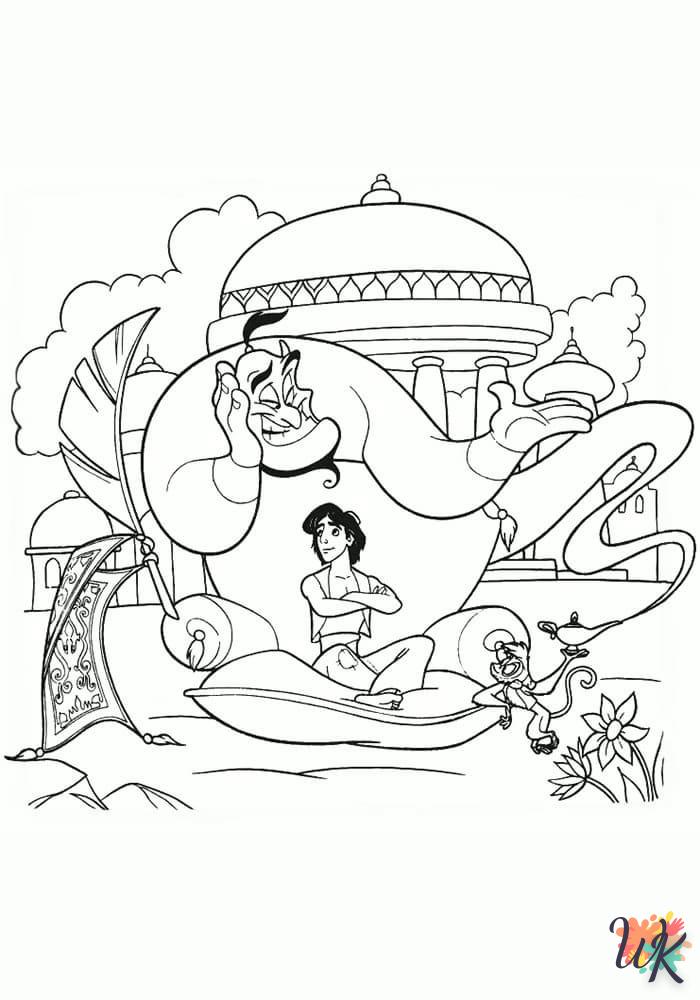 coloriage Aladdin  automne en ligne gratuit à imprimer