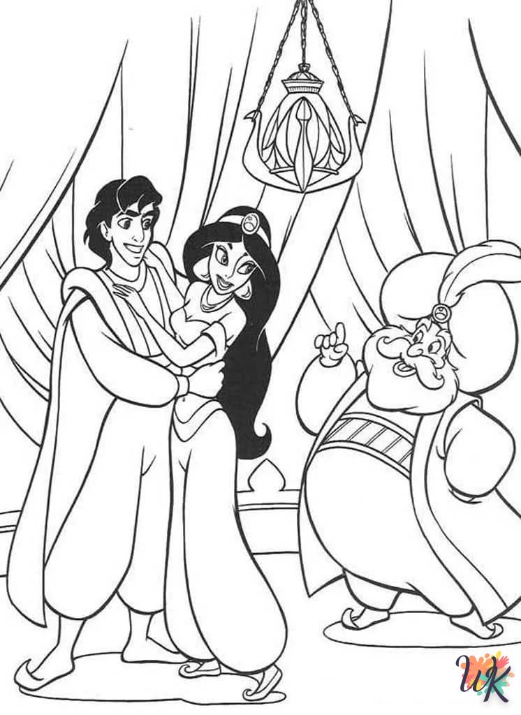 coloriage Aladdin  7 ans en ligne gratuit à imprimer