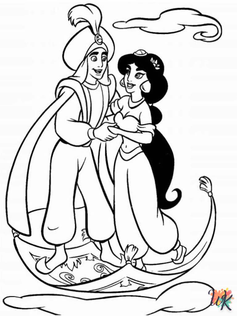 coloriage Aladdin  à imprimer pour enfant de 3 ans