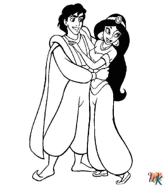 coloriage Aladdin  à imprimer pour enfant de 8 ans