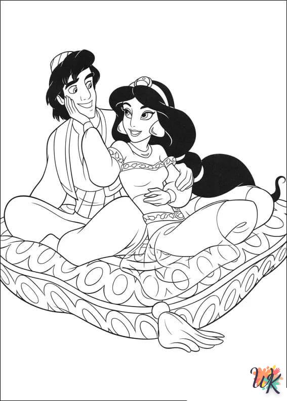 alphabet coloriage Aladdin  en ligne