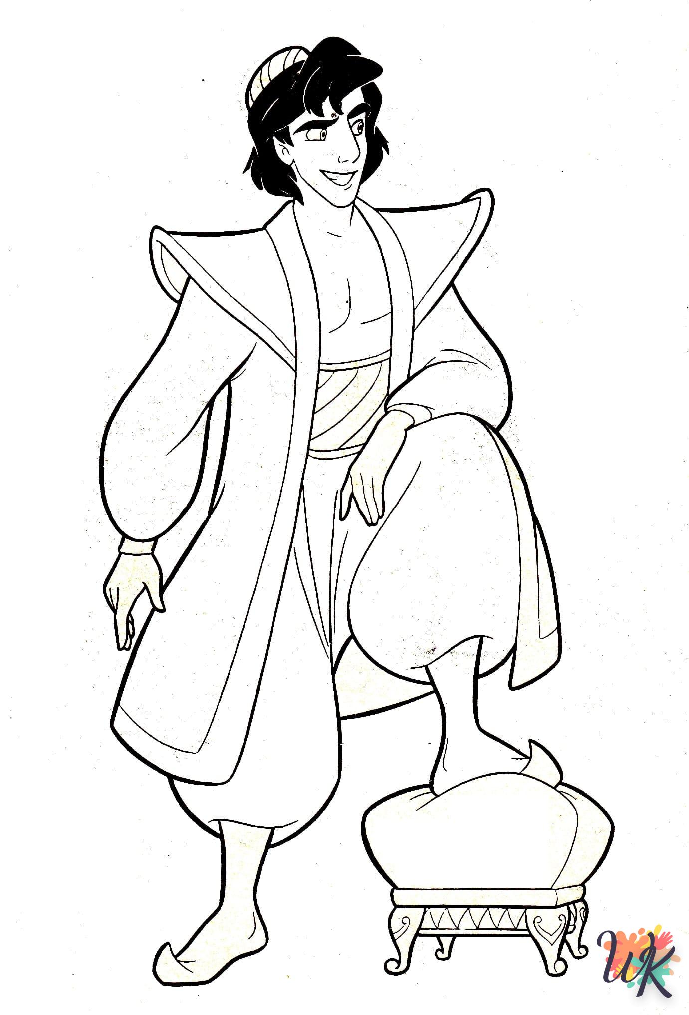 coloriage Aladdin  enfant 7 ans a imprimer