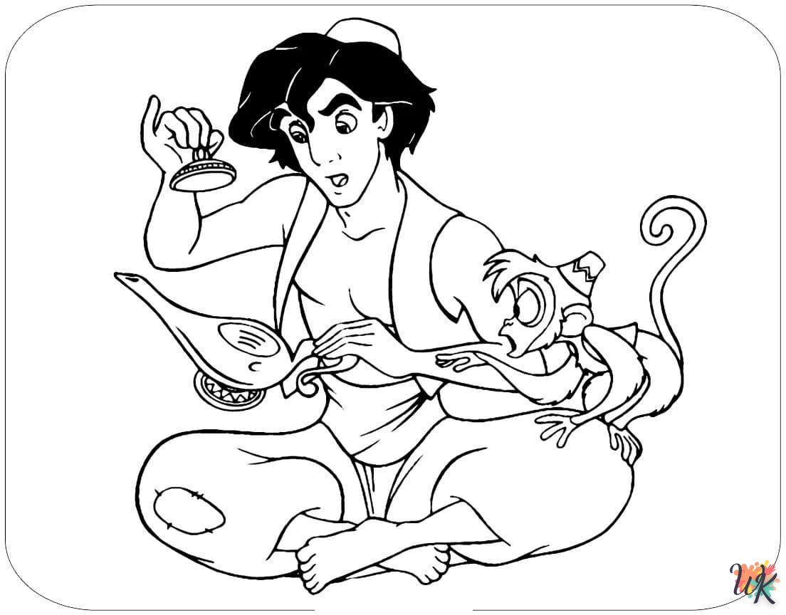 coloriage Aladdin  à imprimer kawaii