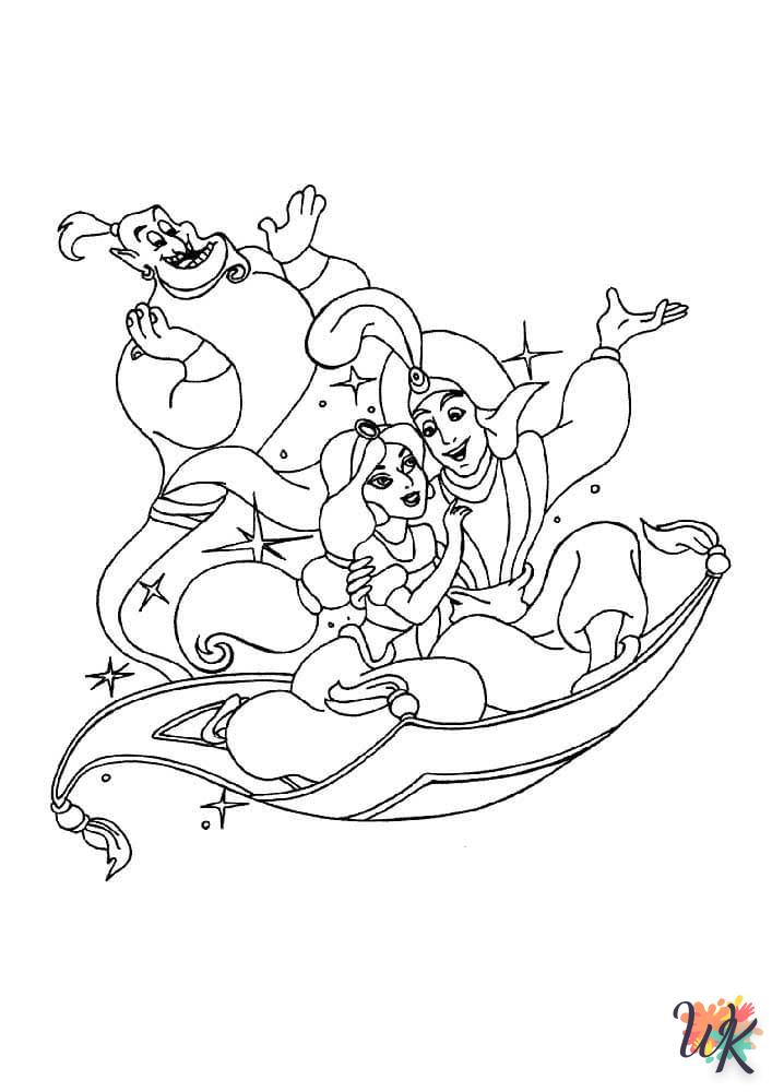 coloriage Aladdin  à imprimer pour enfant de 9 ans 2