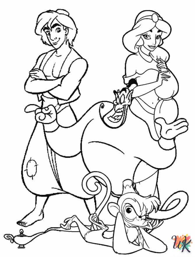 activité coloriage Aladdin  en ligne