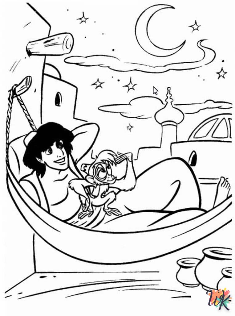 coloriage Aladdin  en ligne pour bebe de 2 ans