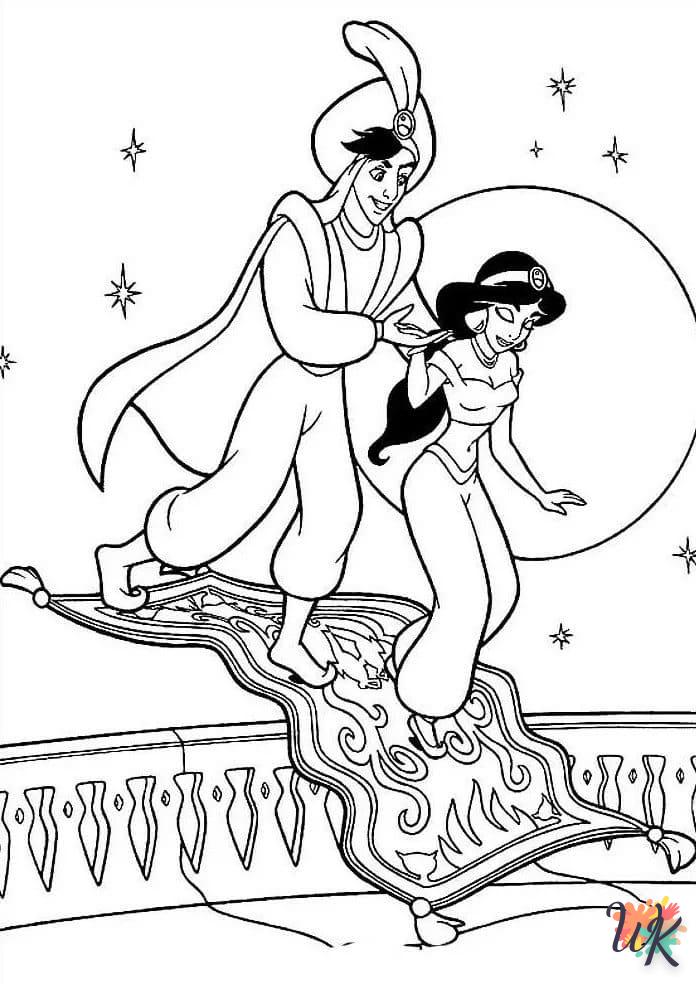 coloriage Aladdin  à imprimer pour enfant de 9 ans