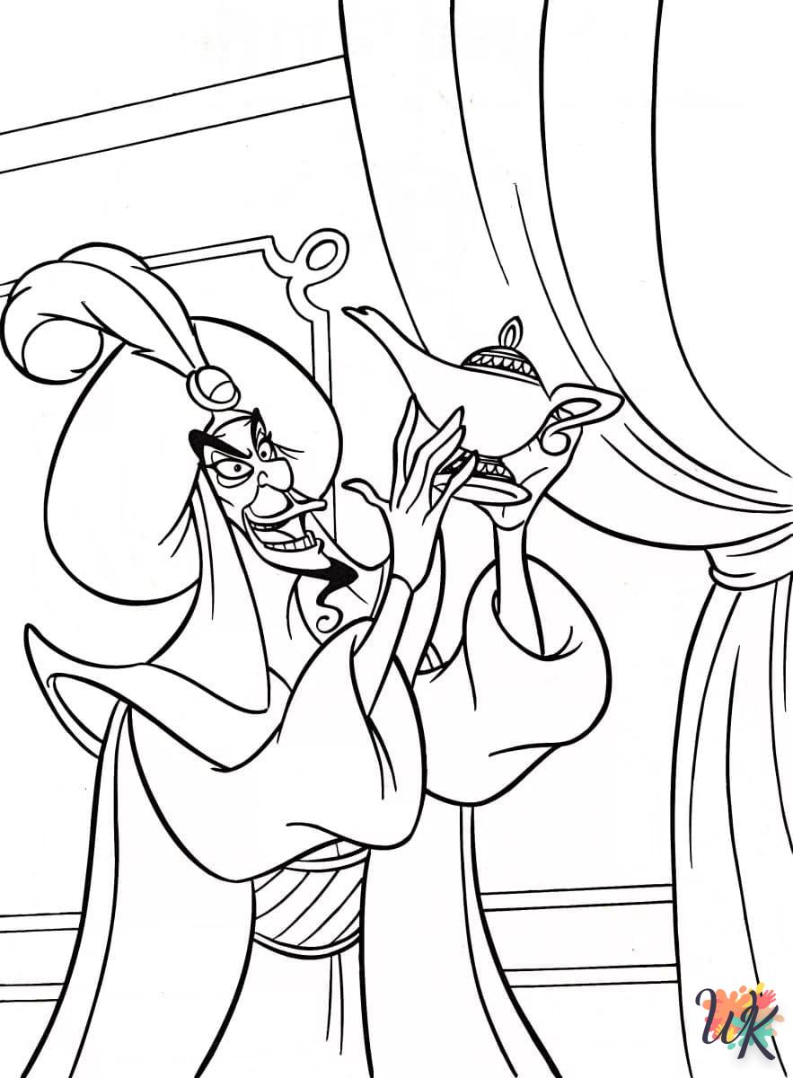 coloriage Aladdin  pour lutter contre le stress 1