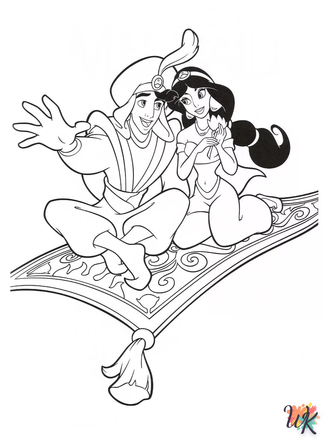 coloriage Aladdin  enfant 8 ans a imprimer