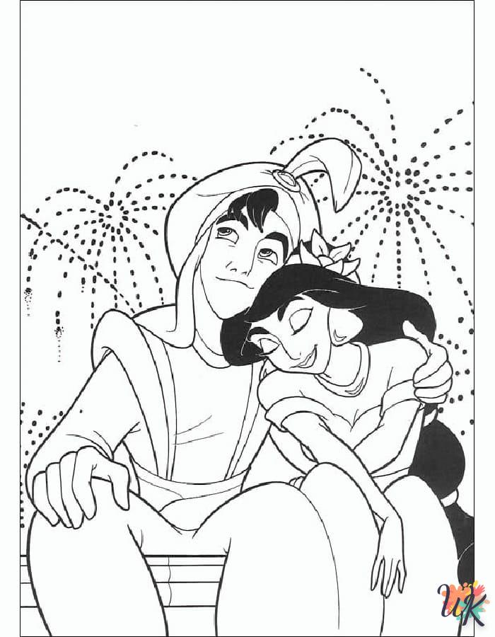 coloriage Aladdin  à imprimer pour enfant de 7 ans 1