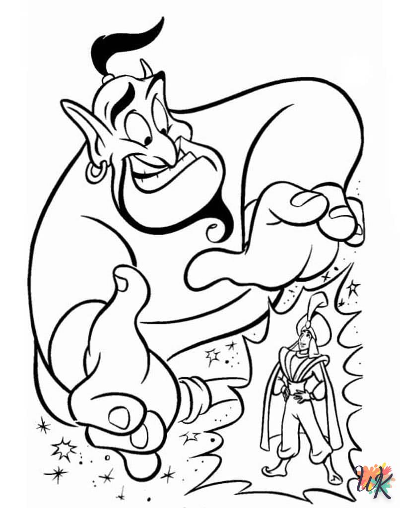 coloriage Aladdin  enfant 5 ans à imprimer