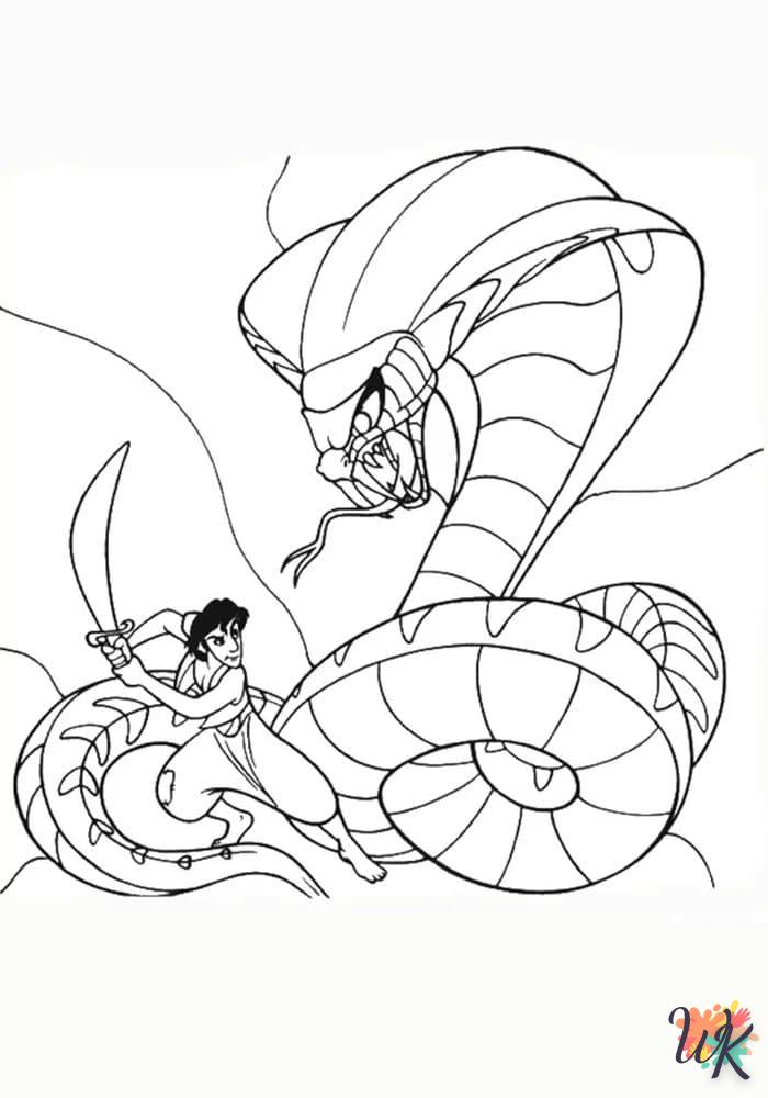 coloriage Aladdin  bebe animaux a imprimer gratuit