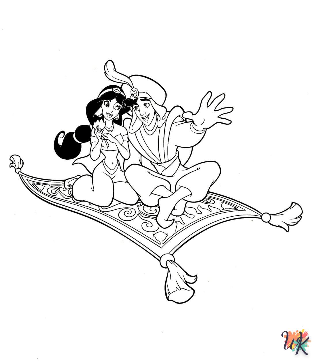 coloriage Aladdin  pour enfants a imprimer gratuit