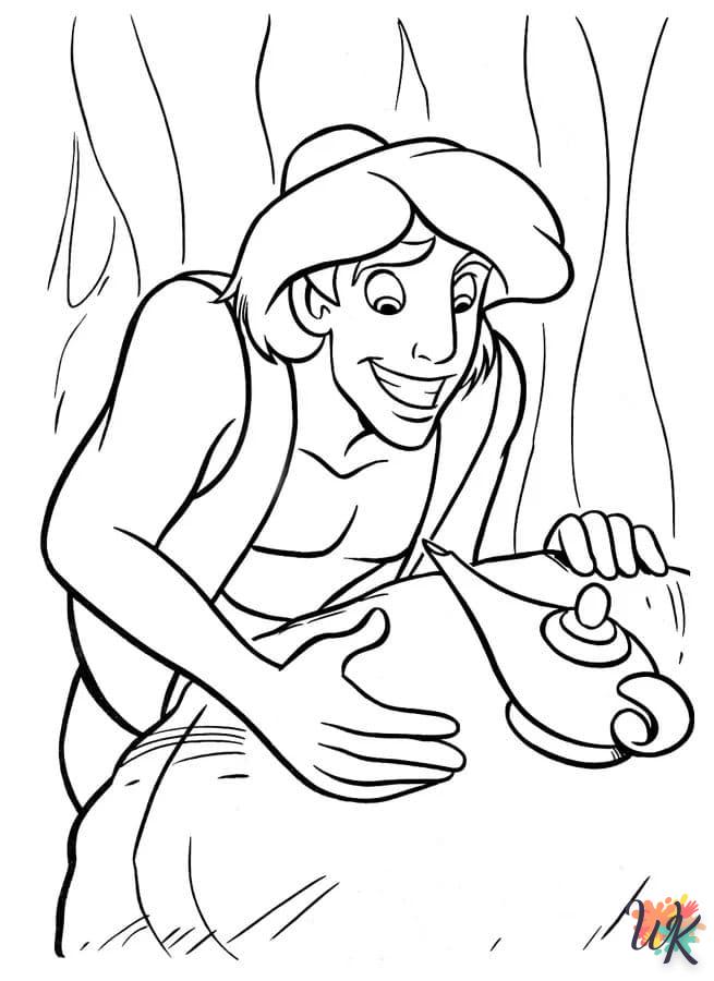 coloriage Aladdin  a imprimer pour enfant de 4 ans 1