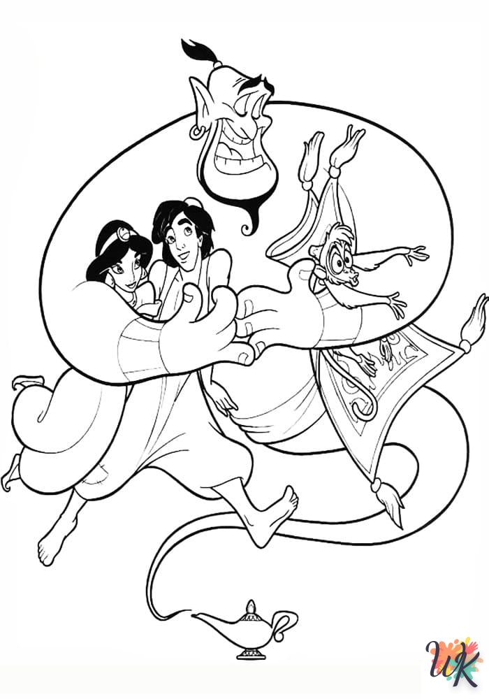 coloriage Aladdin  pour enfant a imprimer gratuit