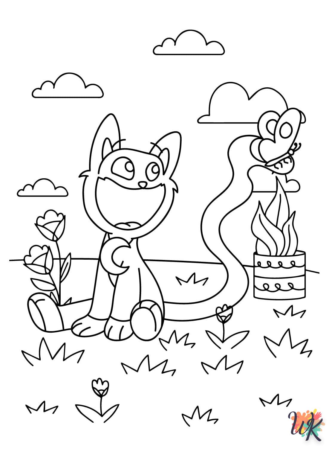 coloriage CatNap  à imprimer pour enfant de 2 ans
