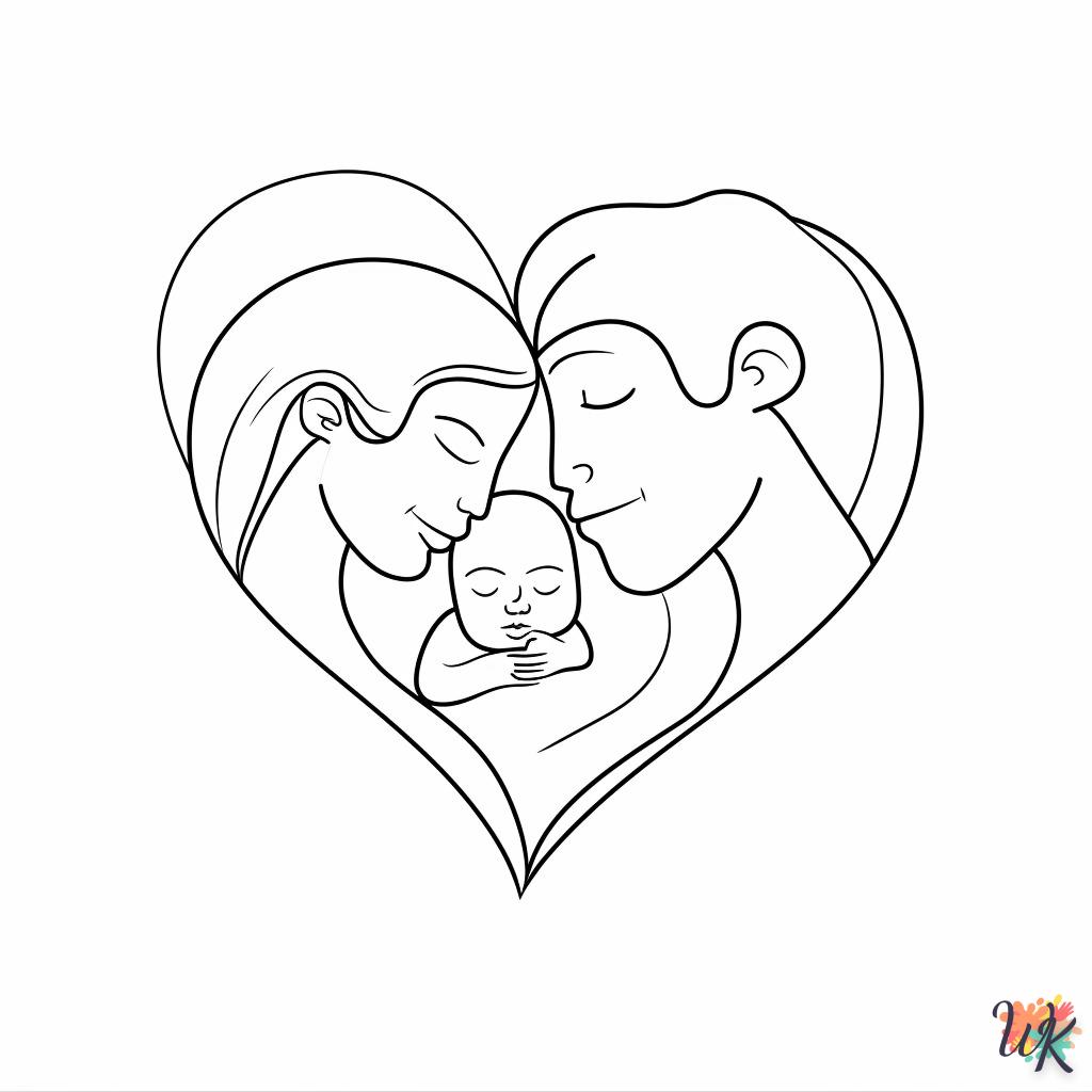 Heart coloring page and drawing to print